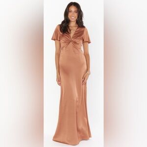 Show Me Your MuMu Rome Twist Gown ~ Copper Luxe Satin